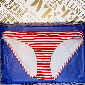 Red&white striped bikini bottoms, NWT